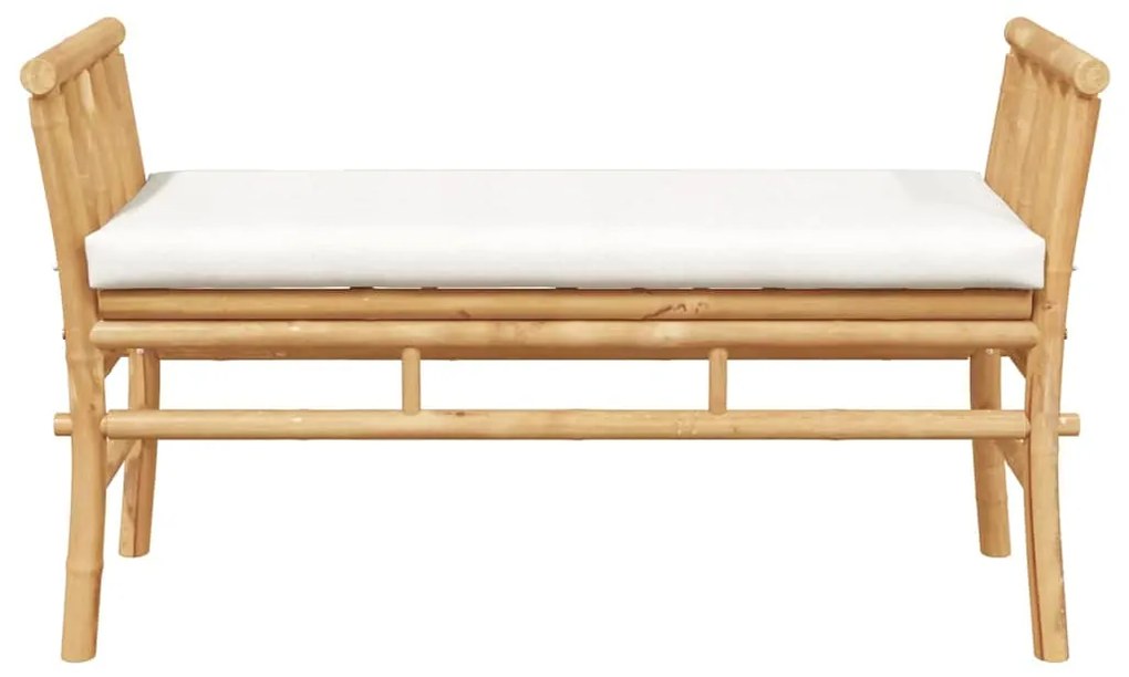 vidaXL παγκάκι  με μαξιλάρι 110 cm από μπαμπού