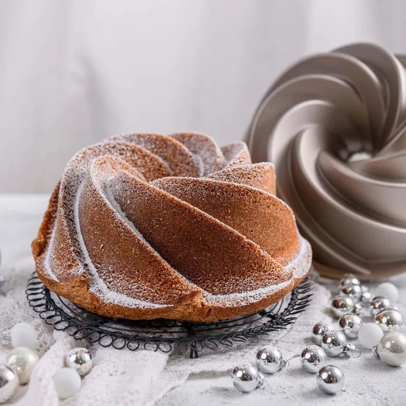 Φόρμα ψησίματος Dr.Oetker Twist 2552, 22 cm, Στρογγυλό, Χυτό αλουμίνιο, Ασημί