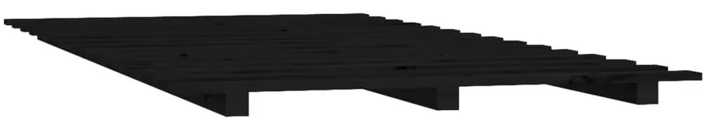 vidaXL Πλαίσιο Κρεβατιού Μαύρο 120 x 190 εκ. από Μασίφ Ξύλο Πεύκου