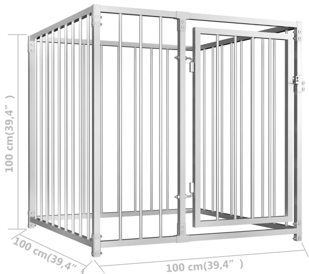 vidaXL Κλουβί Σκύλου Εξωτερικού Χώρου 100 x 100 x 100 εκ.