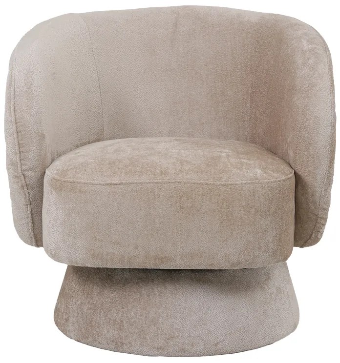 Πολυθρόνα περιστρεφόμενη Kreslo pakoworld υφασμα σε κρεμ απόχρωση 78x81x77εκ