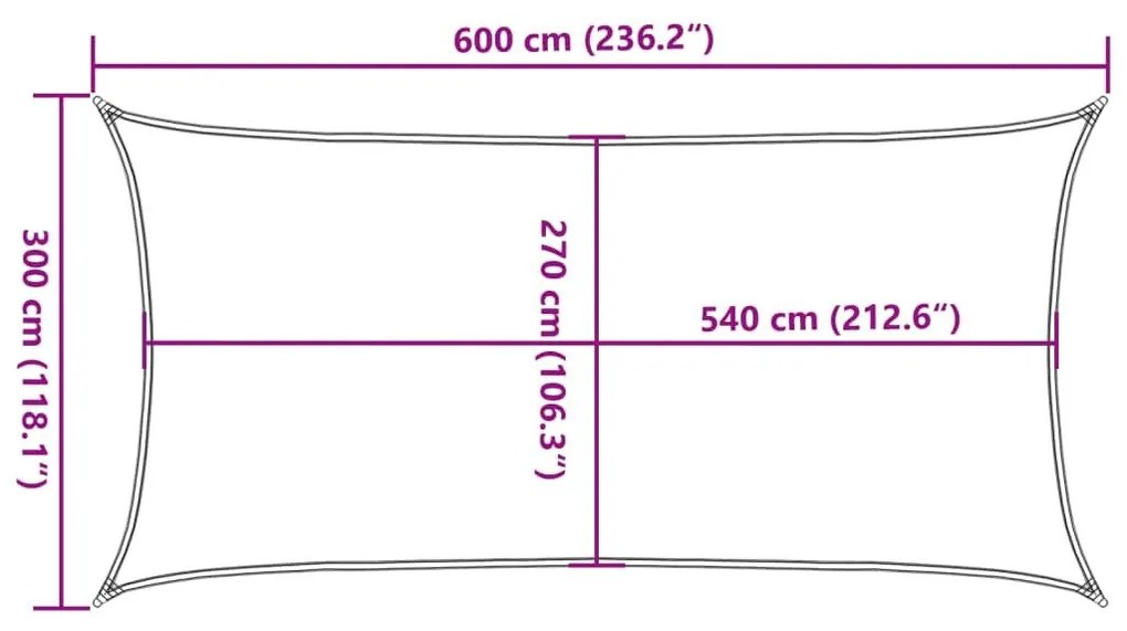 Πανί Σκίασης Ορθογώνιο Πορτοκαλί 3x6 μ. από HDPE 160 γρ/μ² - Πορτοκαλί