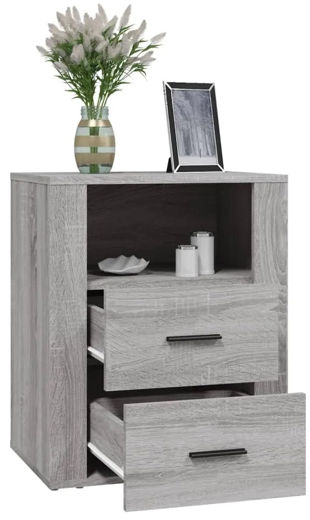 vidaXL Κομοδίνο Γκρι Sonoma 50x36x60 εκ. από Επεξεργασμένο Ξύλο