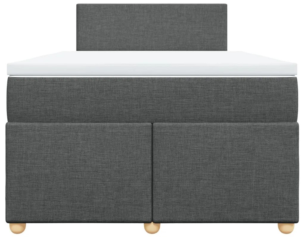 Κρεβάτι Boxspring με Στρώμα Σκούρο Γκρι 120x190 εκ Υφασμάτινο - Γκρι