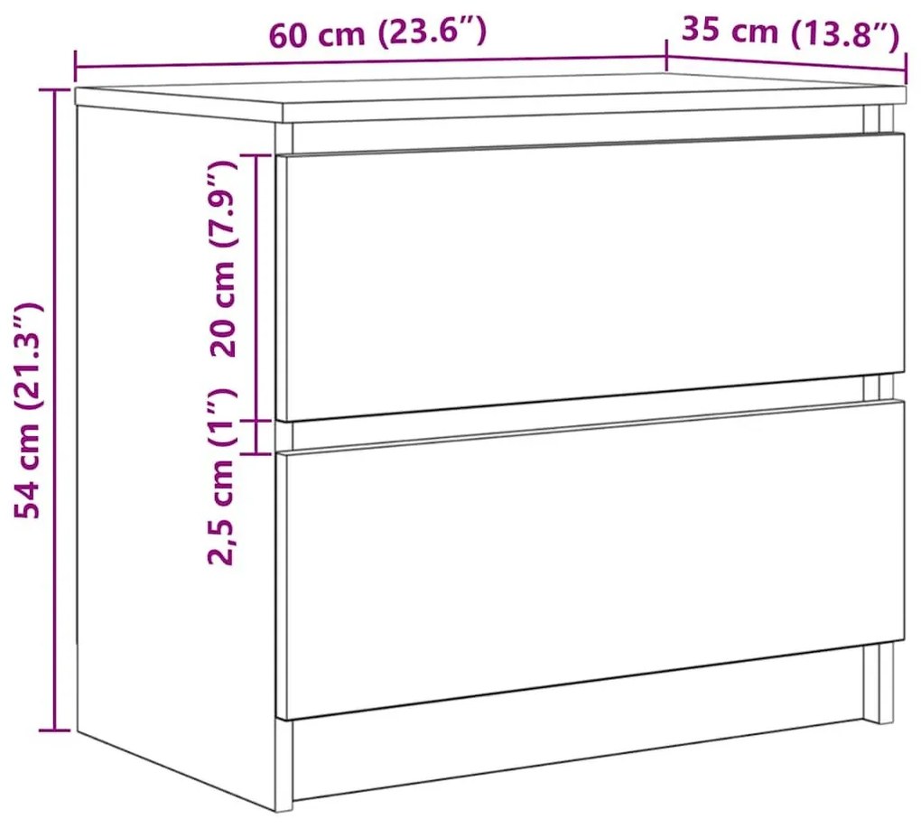 Έπιπλο Τηλεόρασης Παλιό Ξύλο 60x35x54 εκ. από Μοριοσανίδα - Καφέ