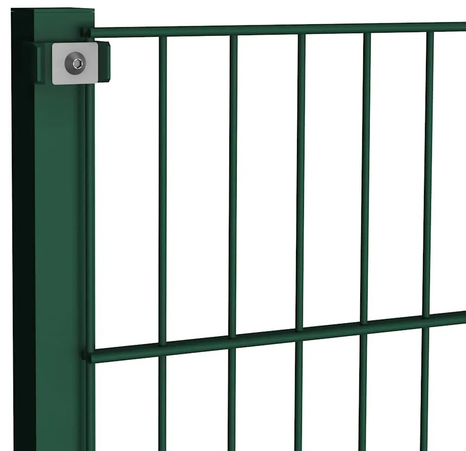 vidaXL Πάνελ Περίφραξης με Στύλους Σιδερένιο Πράσινο 1040x80 εκ.