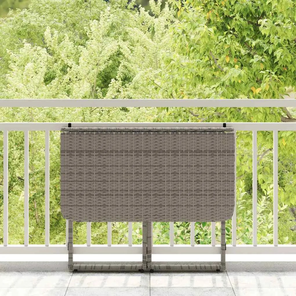 ΠΤΥΣΣΟΜΕΝΟ ΤΡΑΠΕΖΙ ΚΗΠΟΥ ΓΚΡΙ 90X51X75 CM POLY RATTAN 4108256