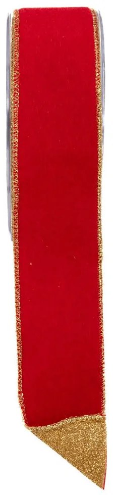 Χριστουγεννιάτικη Κορδέλα Dusty Fur 5,2εκ.-4,5μ. Κόκκινη-Χρυσή iliadis 20040