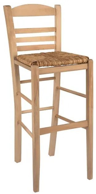 Σκαμπό Μπαρ JHETT C10377.02 με Ψάθα Άβαφο 41x43x105 εκ. 41x43x105 εκ.