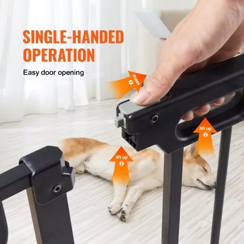 VEVOR Baby Gate, 29.5&quot;-48.4&quot; Extra Wide, 30&quot; High, Dog Gate for Stairs Doorways and House, Easy Step Walk Thru Auto Close Child Gate Pet Security Gate with Pressure Mount Kit and Wall Mount Kit, Black