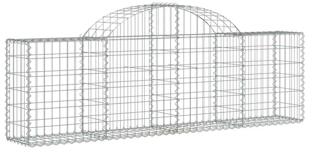 Συρματοκιβώτια Τοξωτά 5 τεμ. 200x30x60/80 εκ. Γαλβαν. Ατσάλι - Ασήμι