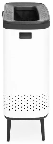 Καλάθι πλυσίματος Brabantia Bo 1004176, 2x45 l, Πλήρωση χωρίς άνοιγμα, οπές εξαερισμού, ρυθμιζόμενα πόδια, Λευκό