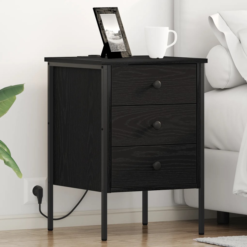 vidaXL Κουτιά Κρεβατοκάμαρας 2 pcs Μαύρη δρυς 42 x 41 x 61 εκ