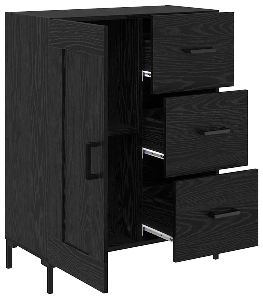 vidaXL Πλαϊνό γραφείο Μαύρη δρυς 69.5 x 34 x 90 εκ. Επεξεργασμένο ξύλο