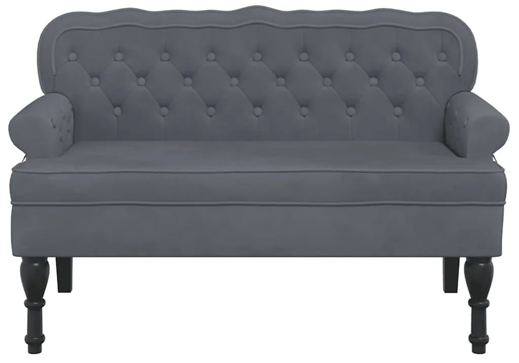 vidaXL Παγκάκι με Πλάτη Σκούρο Γκρι 119,5x64,5x75 εκ. Βελούδινο