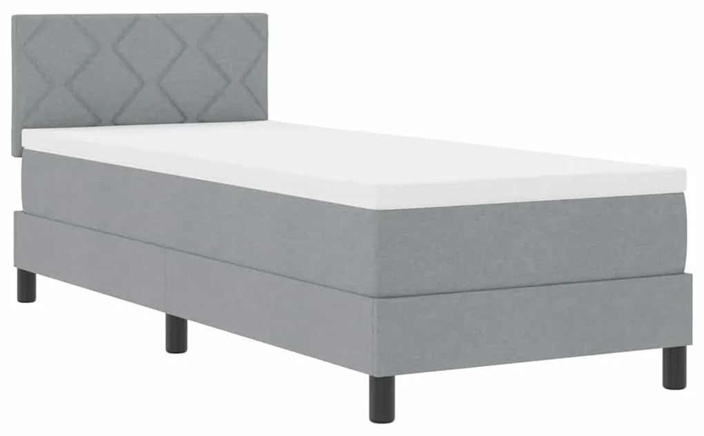 vidaXL Κρεβάτι box spring με στρώμα Ανοιχτό γκρι 80 x 200 cm ύφασμα