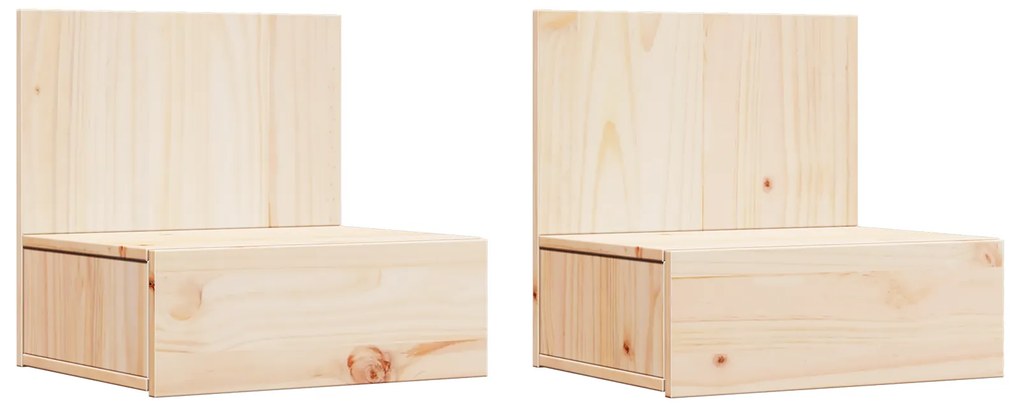 vidaXL Κομοδίνο 2 pcs Καφέ 42 x 32.5 x 40 εκ Μασίφ ξύλο πεύκου