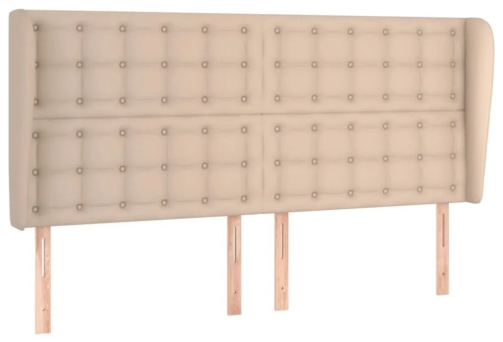 Κεφαλάρι με Πτερύγια Καπουτσίνο 163x23x118/128 εκ. Συνθ. Δέρμα - Καφέ