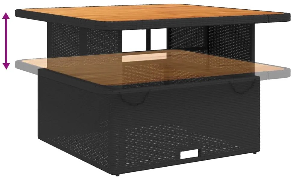 vidaXL Σετ Τραπεζαρίας Κήπου 5 Τεμαχίων Μαύρο Συνθ. Ρατάν με Μαξιλάρια