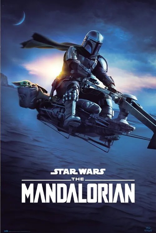 Αφίσα Star Wars: The Mandalorian - Speeder Bike 2, (61 x 91.5 cm)