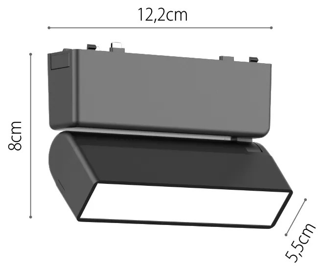 Φωτιστικό LED 5W 3CCT για Ultra-Thin μαγνητική ράγα σε λευκή απόχρωση (by tuya and zigbee) D:12,8cmX8cm (T04905-WH) - 1.5W - 20W - T04905-WH