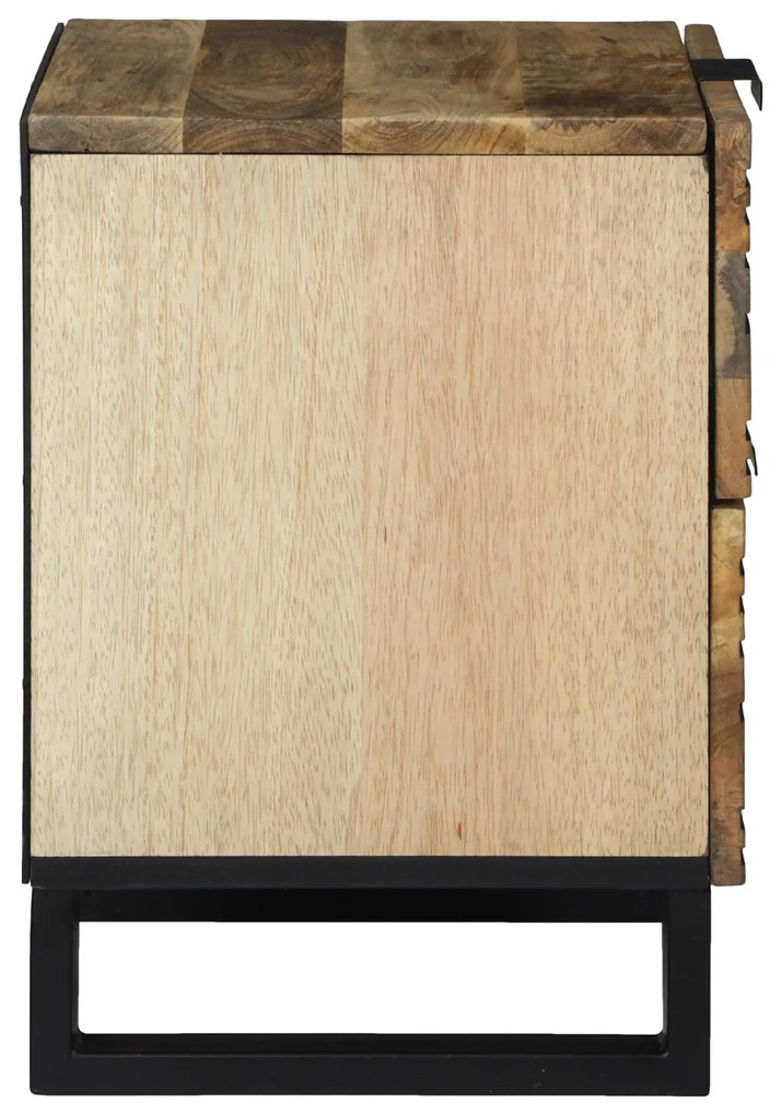 vidaXL Κομοδίνα - 2 τεμάχια, 40x33.5x46 εκ., Στερεό Ξύλο Μάνγκο και Μηχανικά Ξύλο