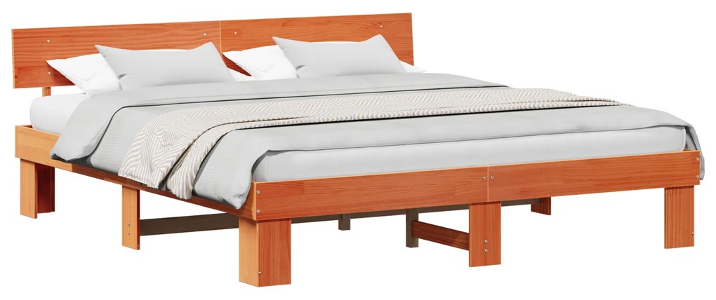 vidaXL Σκελετός Κρεβατιού Καφέ κεριού 180 x 200 cm Ξύλο πεύκου
