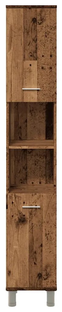 vidaXL Ντουλάπι μπάνιου Παλιό ξύλο 30x30x179 cm Κατασκευασμένο ξύλο