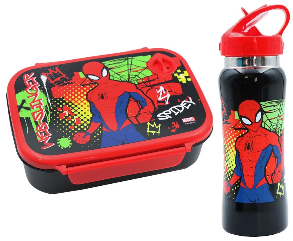 Φαγητοδοχείο 800ml &amp; Παγούρι 500ml Must Spiderman 508397