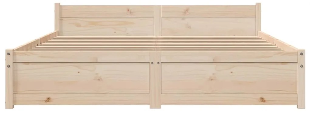 vidaXL Πλαίσιο Κρεβατιού 135 x 190 εκ. από Μασίφ Ξύλο Double