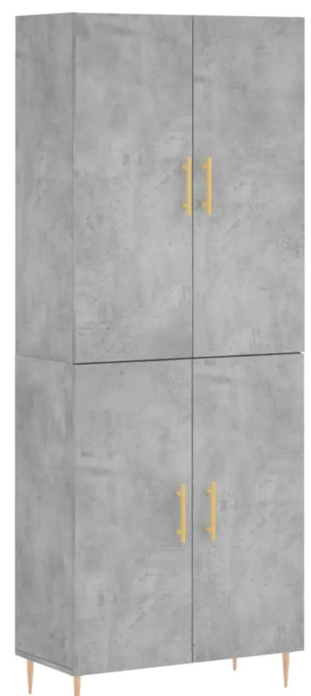 vidaXL Ντουλάπι Γκρι Σκυροδέματος 69,5x34x180 εκ. Επεξεργασμένο Ξύλο