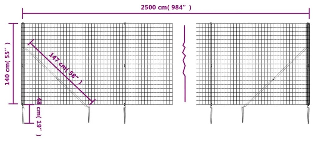 ΣΥΡΜΑΤΟΠΛΕΓΜΑ ΠΕΡΙΦΡΑΞΗΣ ΑΝΘΡΑΚΙ 1,4 X 25 Μ. ΜΕ ΚΑΡΦΩΤΕΣ ΒΑΣΕΙΣ 154267