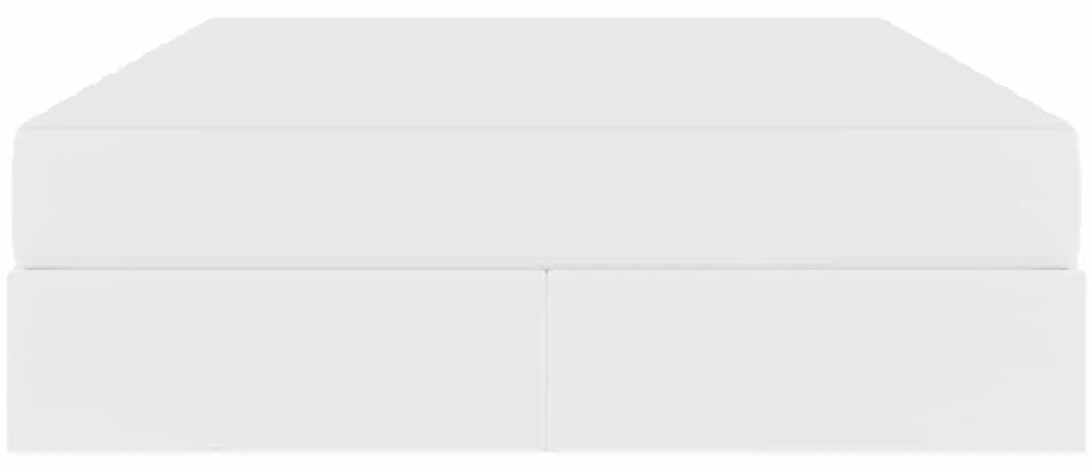 vidaXL Κρεβάτι με αποθηκευτικό χώρο και στρώμα 2 pcs Λευκό Δέρμα