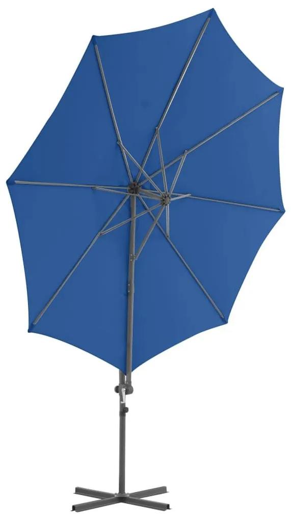 Ομπρέλα Κρεμαστή Αζούρ Μπλε 300 εκ. με Ατσάλινο Ιστό - Μπλε