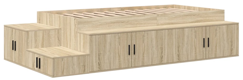 vidaXL Κρεβάτι αποθήκευσης Ξύλου Sonoma 90x200 cm