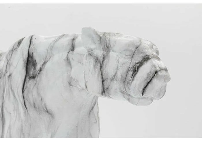 Διακοσμητικό Δαπέδου Λεοπάρδαλη Με Εφέ Μαρμάρου Ακρυλικό Λευκό-Γκρι  95x18x34 εκ. - Γκρι