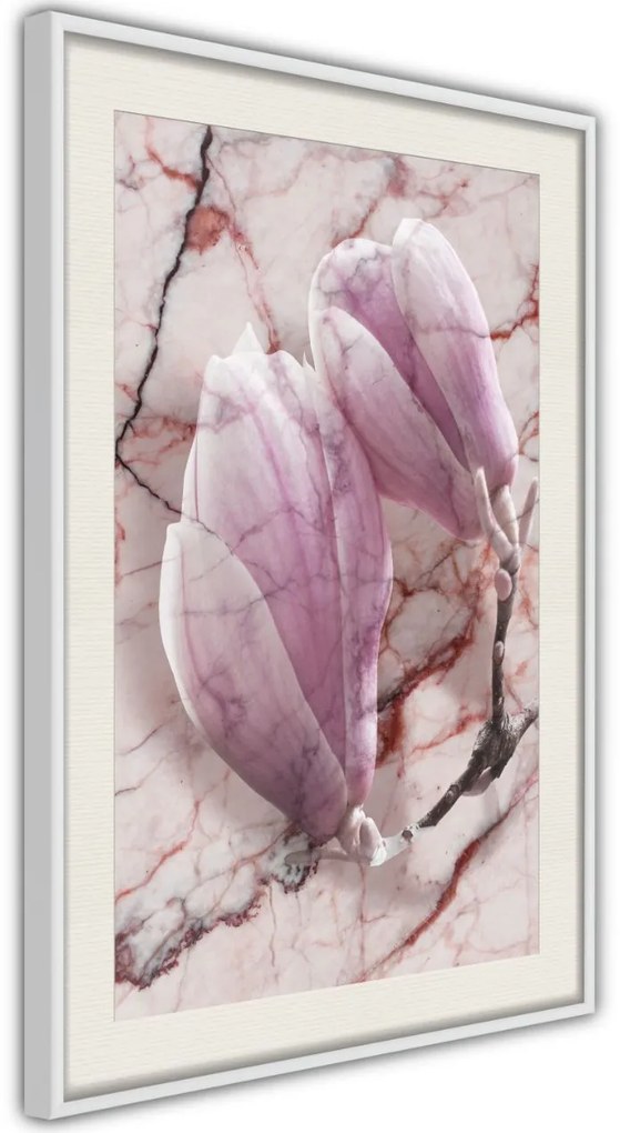 Αφίσα - Magnolia on Marble Background - 20x30 - Χρυσό - Χωρίς πασπαρτού