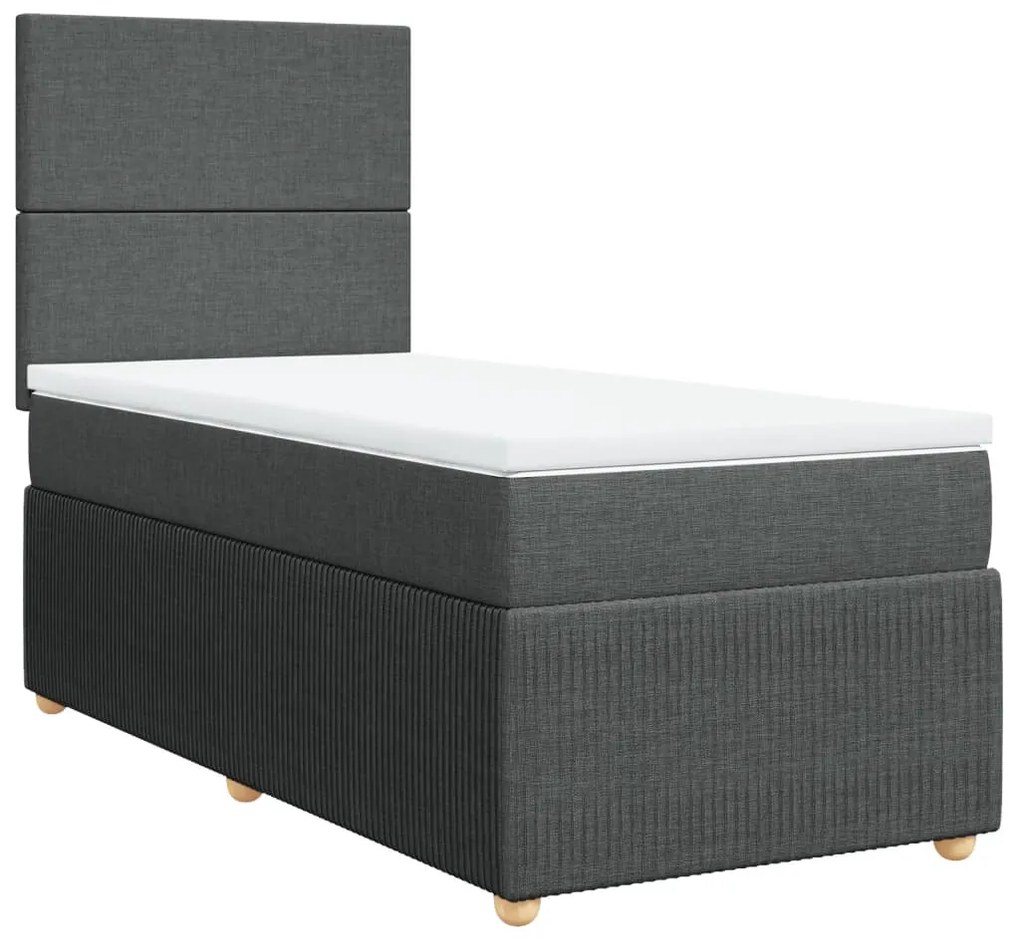 ΚΡΕΒΑΤΙ BOXSPRING ΜΕ ΣΤΡΩΜΑ ΣΚΟΥΡΟ ΓΚΡΙ 80X200 ΕΚ. ΥΦΑΣΜΑΤΙΝΟ 3291877