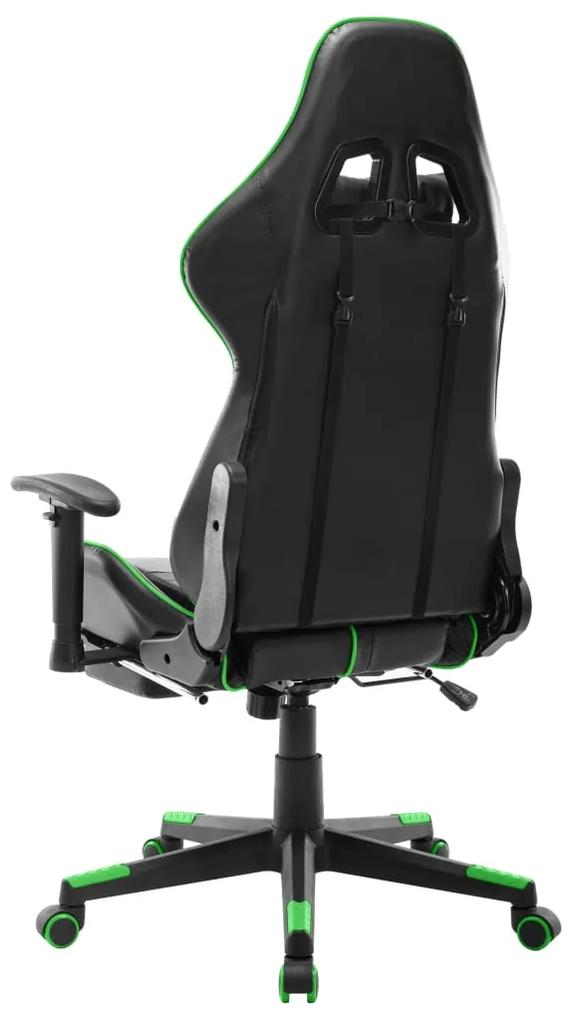 vidaXL Καρέκλα Gaming με Υποπόδιο Μαύρο / Πράσινο από Συνθετικό Δέρμα