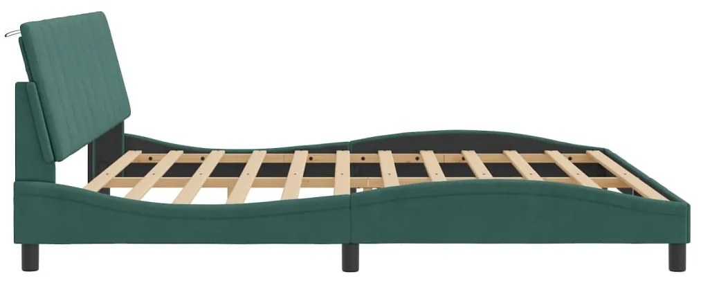 vidaXL Σκελετός Κρεβατιού Χωρίς Στρώμα Hanko Πράσινο 200x200εκ. Βελούδινο
