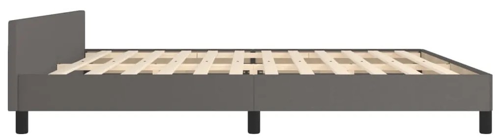 vidaXL Πλαίσιο Κρεβατιού με Κεφαλάρι Γκρι 200x200 εκ. Συνθετικό Δέρμα