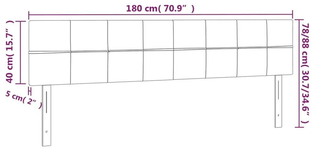 Κεφαλάρια Κρεβατιού 2 τεμ. Μαύρο 90x5x78/88 εκ. Βελούδινο - Μαύρο