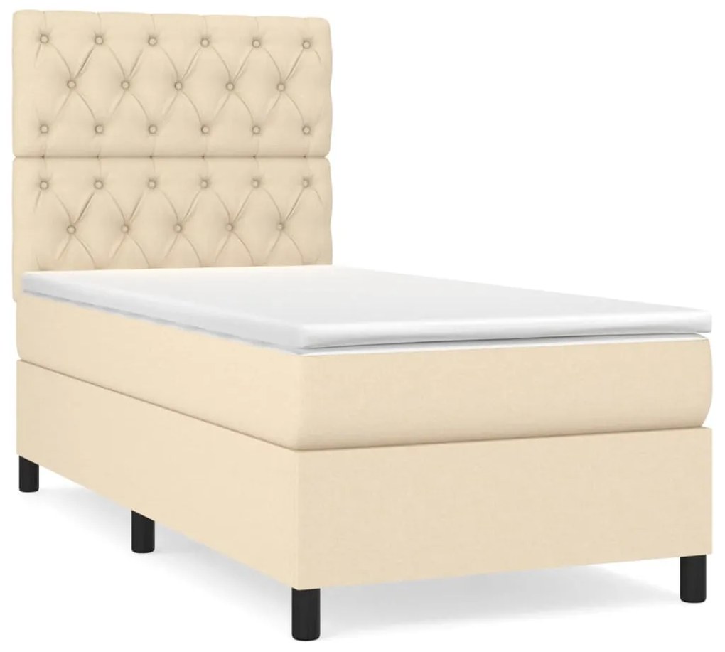 ΚΡΕΒΑΤΙ BOXSPRING ΜΕ ΣΤΡΩΜΑ ΚΡΕΜ 80 X 200 ΕΚ. ΥΦΑΣΜΑΤΙΝΟ 3141974