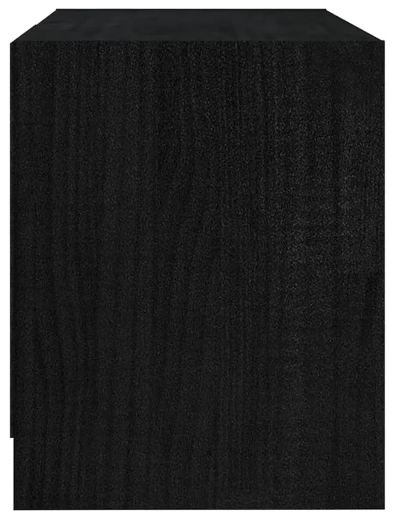 vidaXL Έπιπλο Τηλεόρασης Μαύρο 80 x 31 x 39 εκ. από Μασίφ Ξύλο Πεύκου