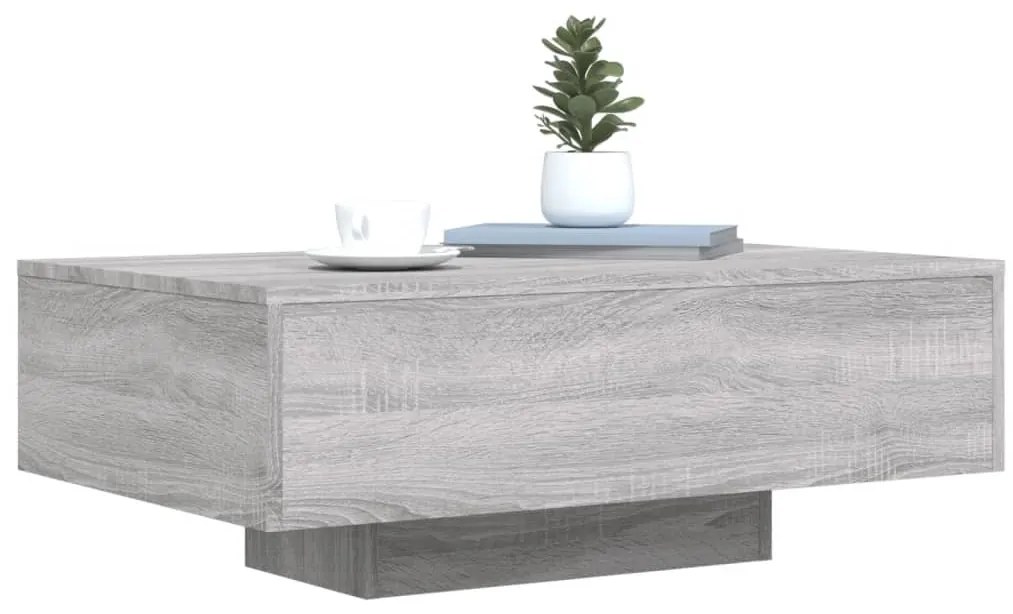 vidaXL Τραπεζάκι Σαλονιού με Φώτα LED Γκρι Sonoma 85x55x31 εκ.