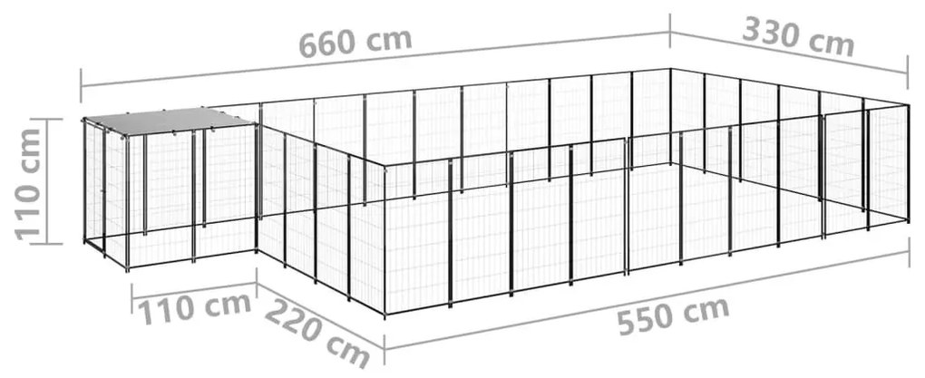 Σπιτάκι Σκύλου Μαύρο 19,36 μ² Ατσάλινο - Μαύρο