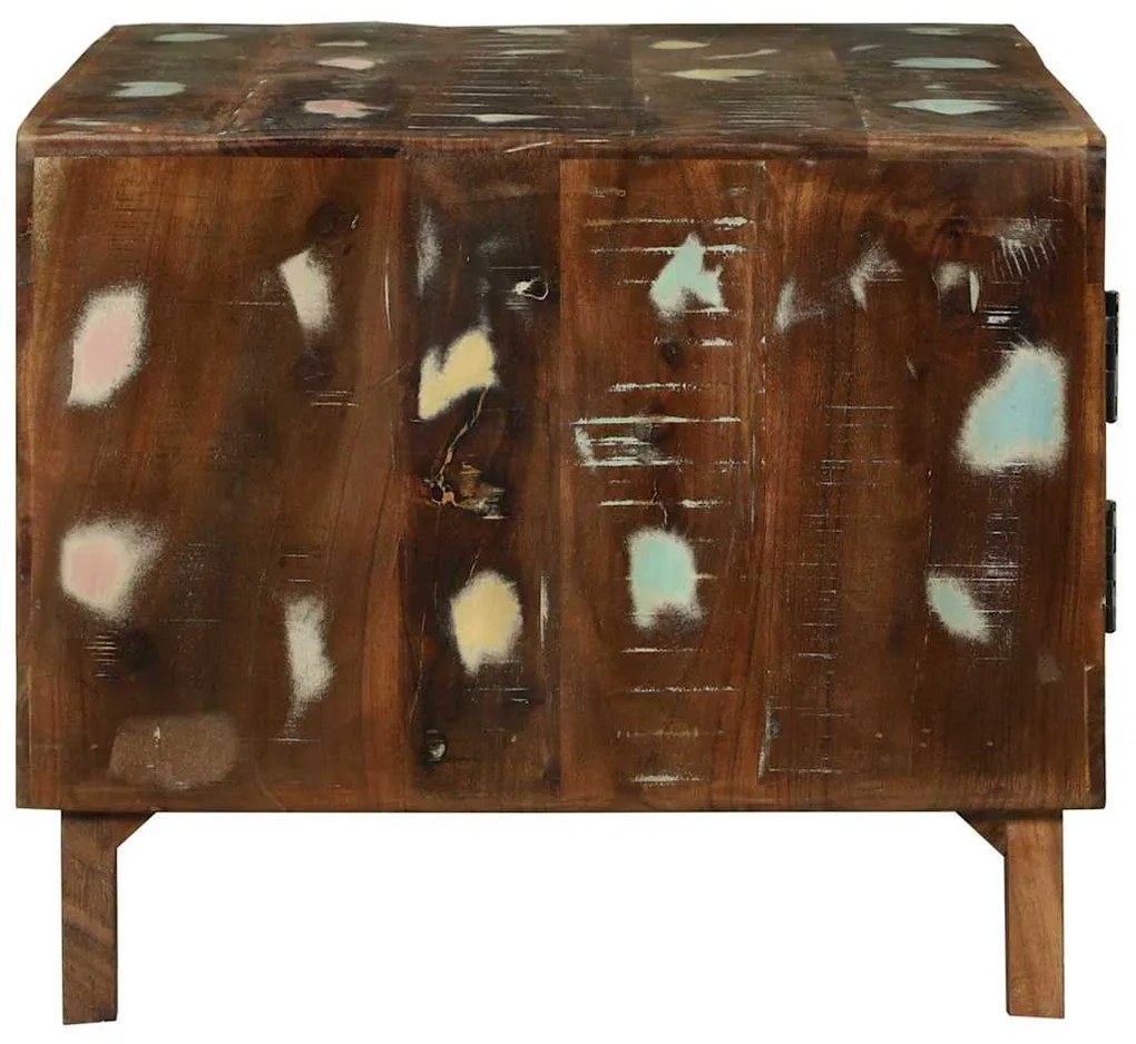 vidaXL Τραπεζάκι σαλονιού Πολύχρωμο Στερεό Ανακτηθέν Ξύλο