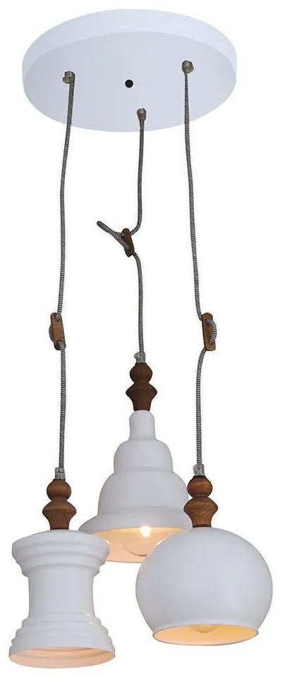 Φωτιστικό Οροφής Trixy HL-047RS-3 77-2744 35x35x110cm 3xE27 60W White-Brown Homelighting