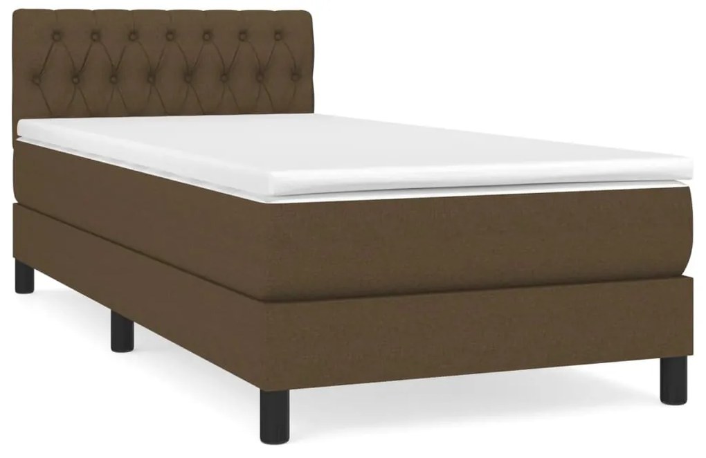 ΚΡΕΒΑΤΙ BOXSPRING ΜΕ ΣΤΡΩΜΑ ΣΚΟΥΡΟ ΚΑΦΕ 90X190 ΕΚ. ΥΦΑΣΜΑΤΙΝΟ 3140260