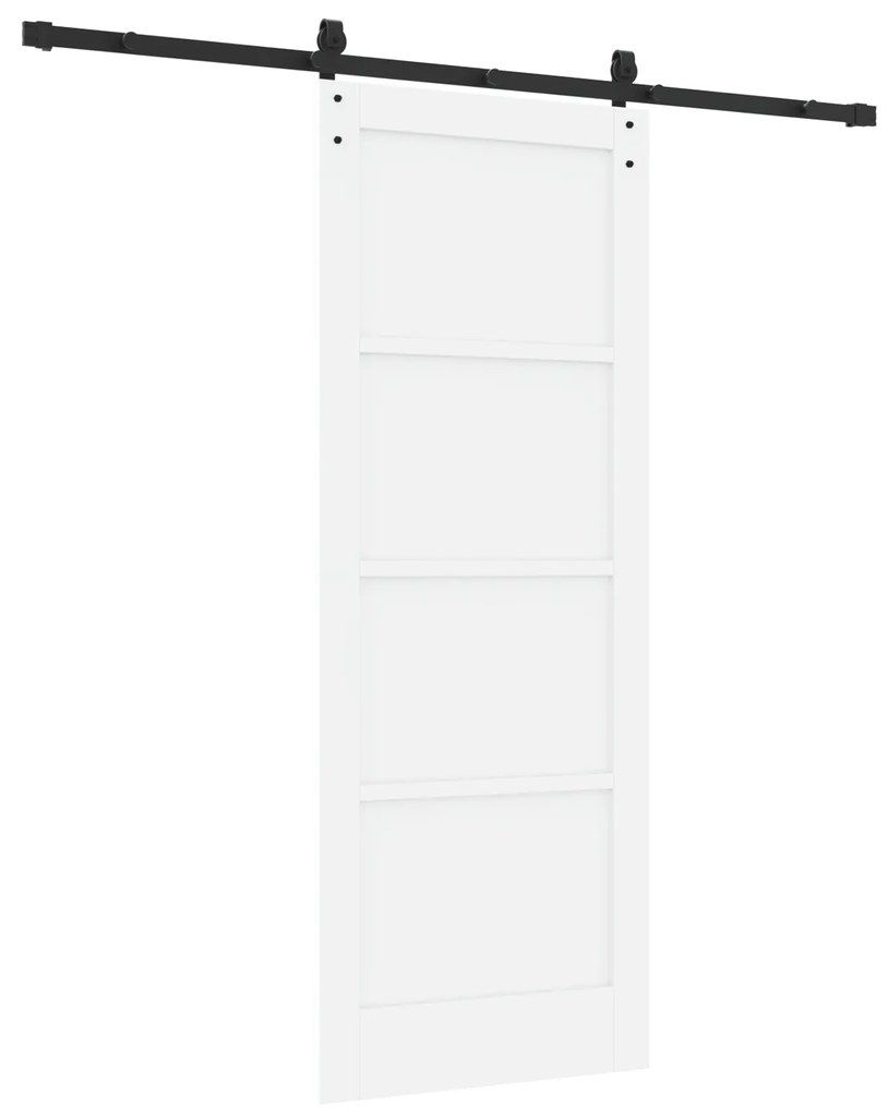 vidaXL Συρόμενη Πόρτα με Σετ Υλικών Λευκή 78x202 εκ. Σκληρού Ξύλου Πεύκου